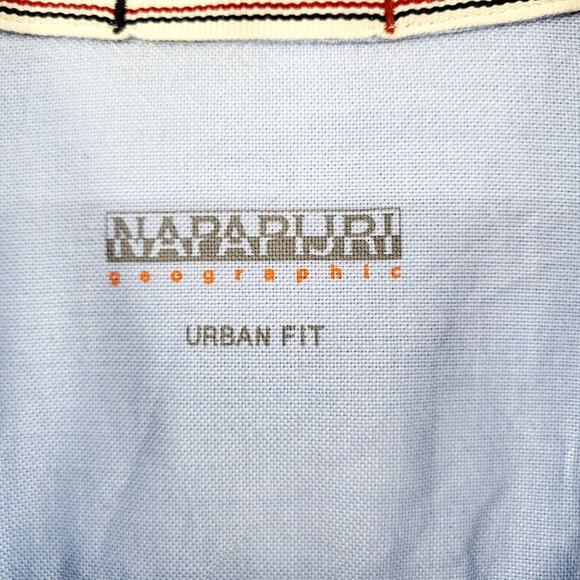 NAPAPIJRI Geographic Urban Fit Blue & White Striped Button-Up Shirt Men's Sz XL - Picture 7 of 10
